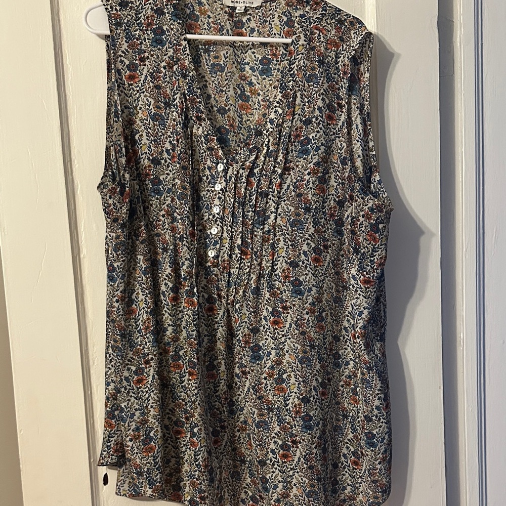 Rose & Olive Multicolor Floral Blouse